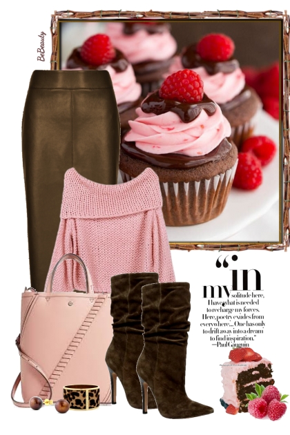 nr 3828 - Pink & brown- combinação de moda
