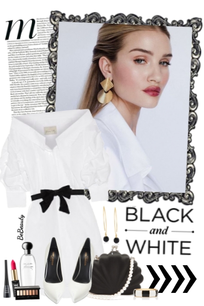 nr 3883 - Black & white- Modna kombinacija