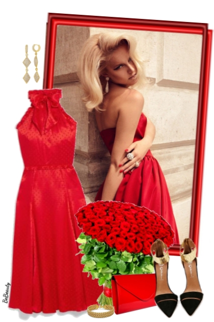 nr 4073 - Lady in red- Модное сочетание