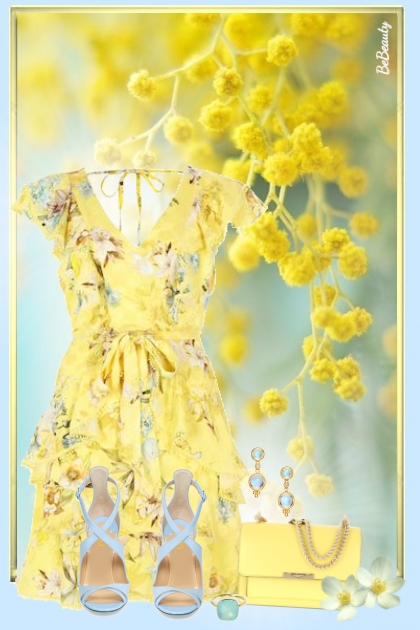 nr 4193 - Floral dress- Modna kombinacija