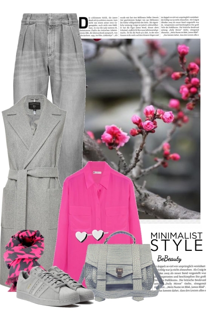 nr 4213 - Pink & grey- Combinaciónde moda