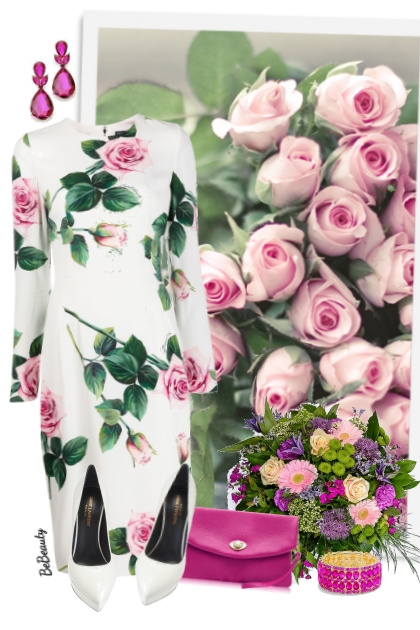 nr 4488 - Pink roses- Fashion set