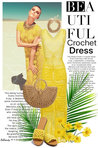 nr 4817 - Crochet dress- Modna kombinacija