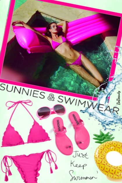 nr 4921 - Hot pink swimwear