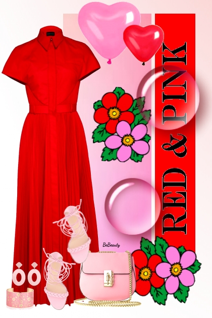 nr 4953 - Red & pink- Modekombination