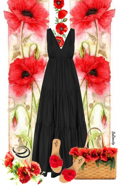 nr 5068 - Red poppies- Modekombination