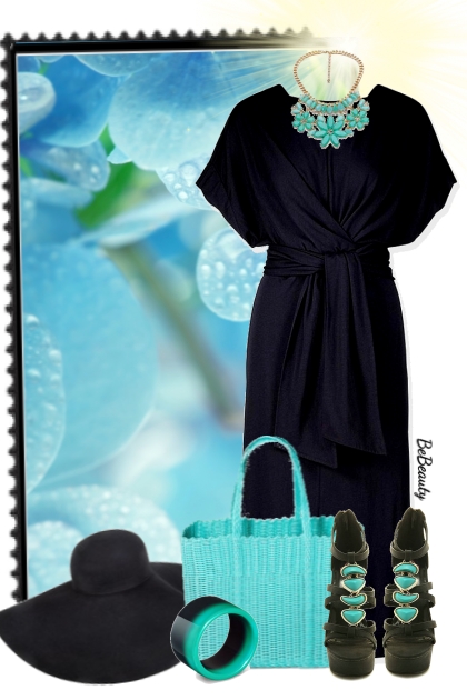 nr 5080 - Black &#38; turquoise- combinação de moda