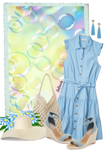 nr 5089 -  Blue summer dress- Modekombination