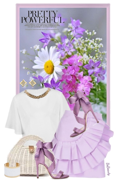 nr 5217 - White & lilac- Модное сочетание
