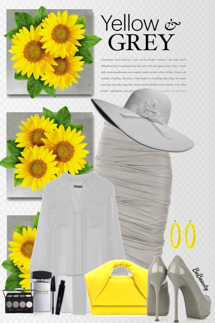 nr 5226 - Yellow & grey- combinação de moda