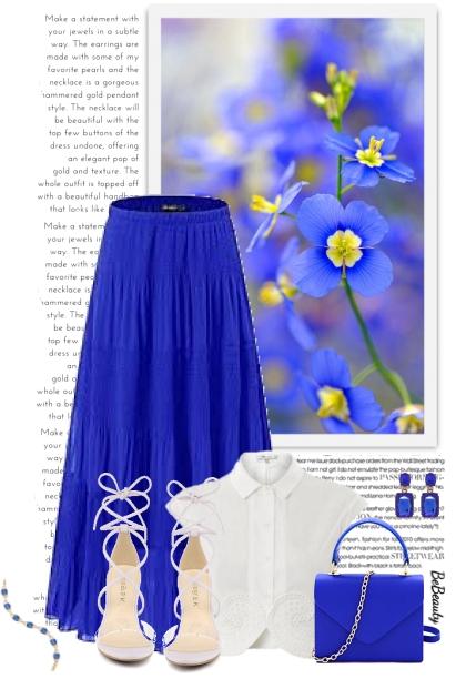 nr 5250 - Royal blue & white- Kreacja