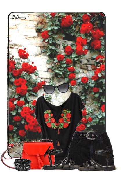 nr 5253 - Red roses- combinação de moda