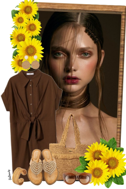nr 5276 - Chocolate brown dress- Модное сочетание