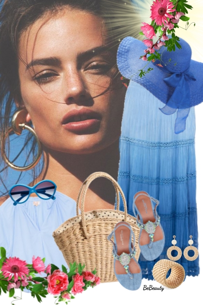 nr 5290 - Blue ombre skirt- Combinazione di moda