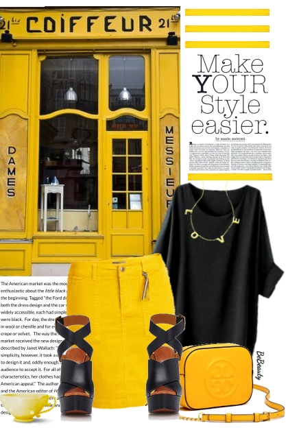nr 5349 - Black and yellow- Combinaciónde moda