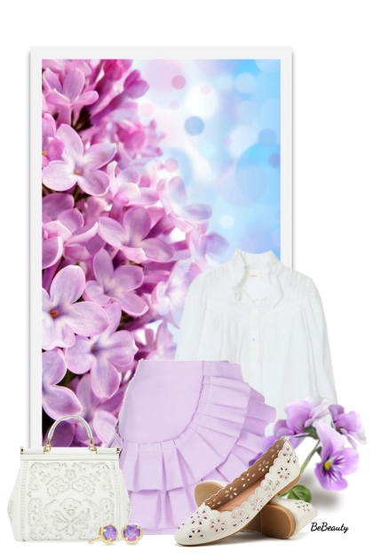 nr 5395 - White - lilac- Fashion set