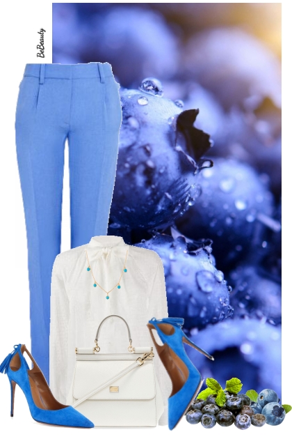 nr 5416 - White & blue- Combinazione di moda