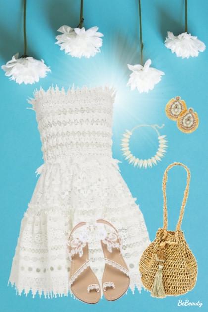 nr 5577 - White dress- Combinazione di moda
