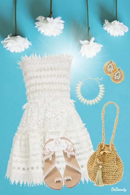 nr 5577 - White dress- Fashion set