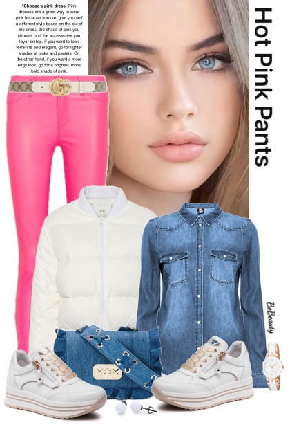 nr 5607 - Hot pink pants- Combinaciónde moda