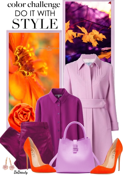nr 5608 - Color challenge: purple and orange- combinação de moda