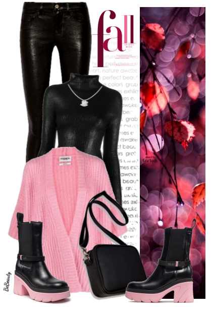 nr 5672 - Black & pink- Combinaciónde moda