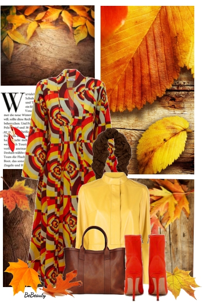 nr 5729 - Autumn leaves- combinação de moda