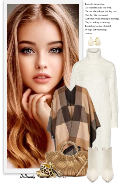 nr 5876 - Sweater dress- Modna kombinacija