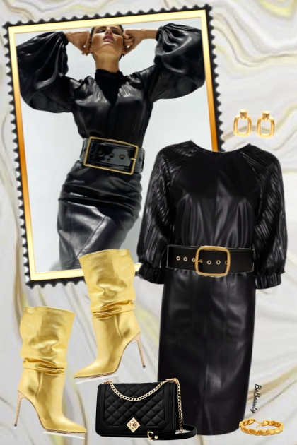 nr 5961 - Black leather dress