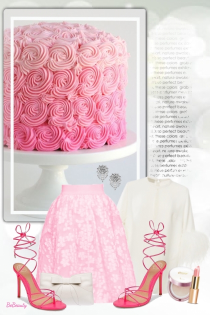 nr 6060 - White & pink- Combinaciónde moda