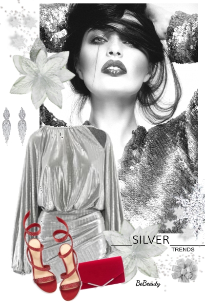 nr 6088 - Silver dress- Combinaciónde moda