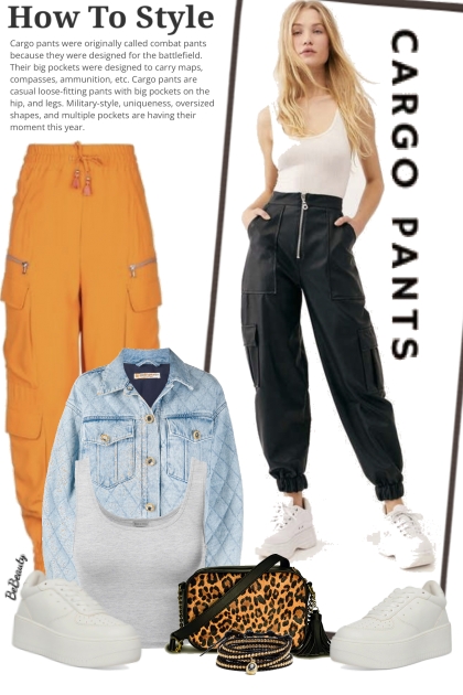 nr 6347 - Cargo pants- combinação de moda