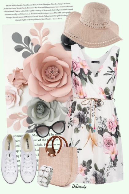 nr 6399 - Floral dress- Modekombination