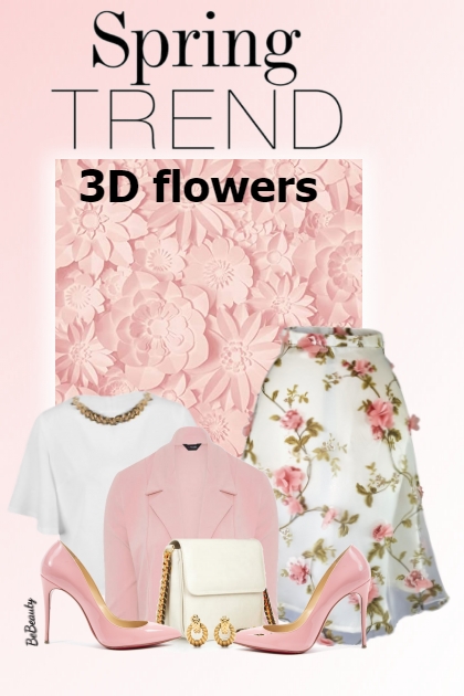 nr 6504 - Spring trend: 3d flowers- Modna kombinacija