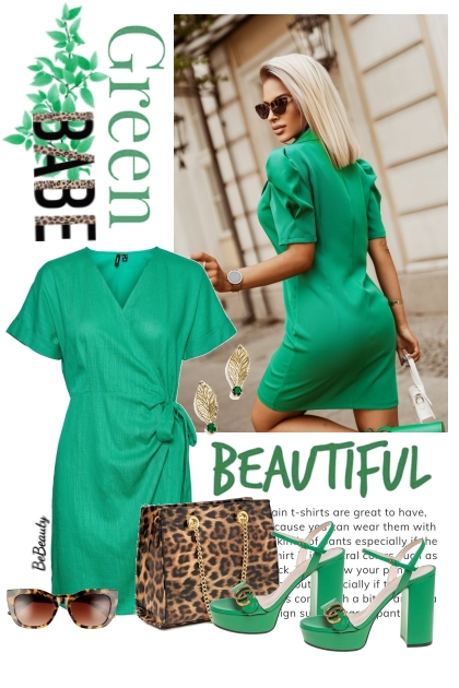 nr 6595 - Green and leopard print