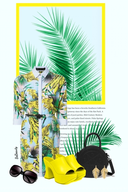 nr 6621 - Palm leaves inspiration- Fashion set