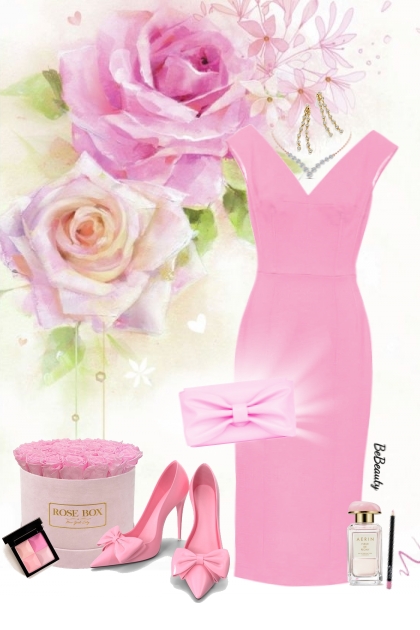 nr 6648 - Pink roses- Fashion set