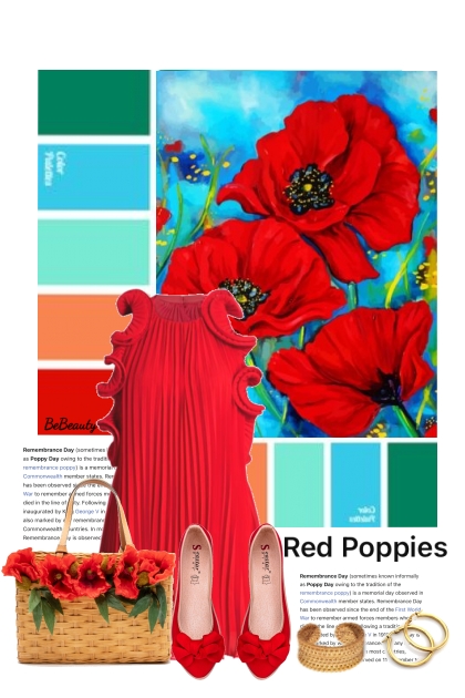 nr 6687 - Red poppies- Modna kombinacija