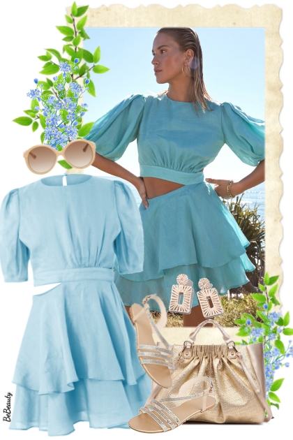 nr 6706 - Summer dress- Modna kombinacija