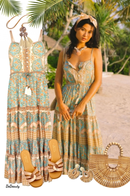 nr 6708 - Summer dress- Modna kombinacija