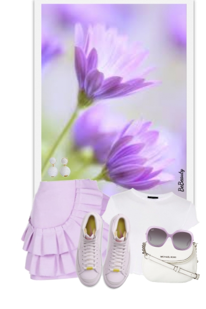 nr 6761 - White & lilac- Modekombination