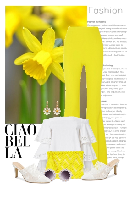 nr 6797 - White & yellow- Модное сочетание