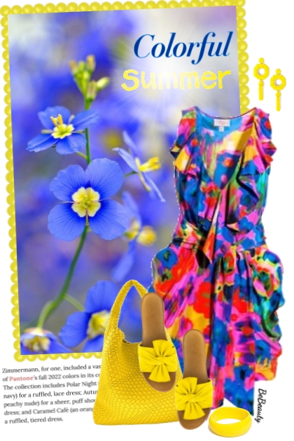 nr 6869 - Colorful summer dress- コーディネート