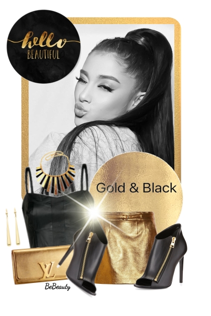 nr 7029 - Black & gold- Модное сочетание