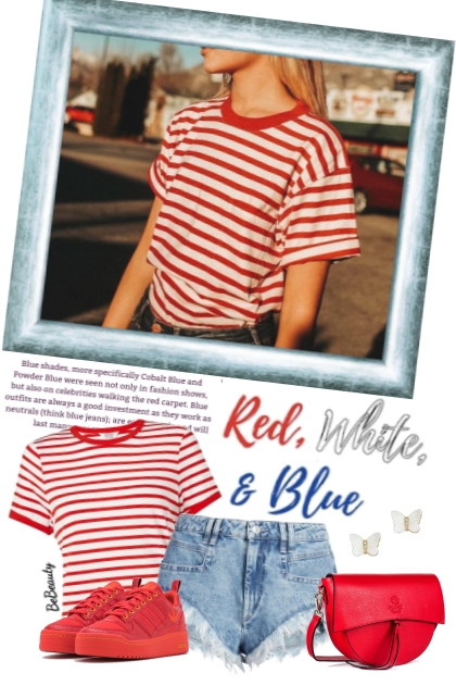 nr 7173 - Blue - red - white- Fashion set