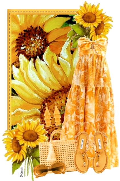 nr 7235 - Sunflowers- combinação de moda
