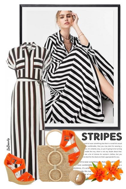 nr 7237 - Striped dress- Fashion set