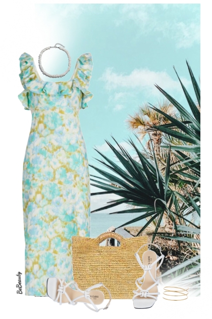 nr 7296 - Summer dress- Modna kombinacija
