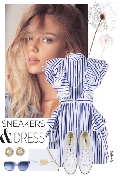 nr 7333 - Sneakers & dress- Modna kombinacija