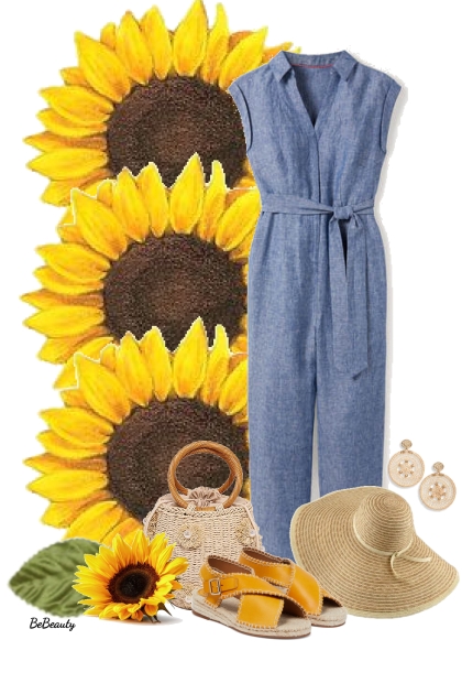 nr 7447 - Sunflowers- combinação de moda